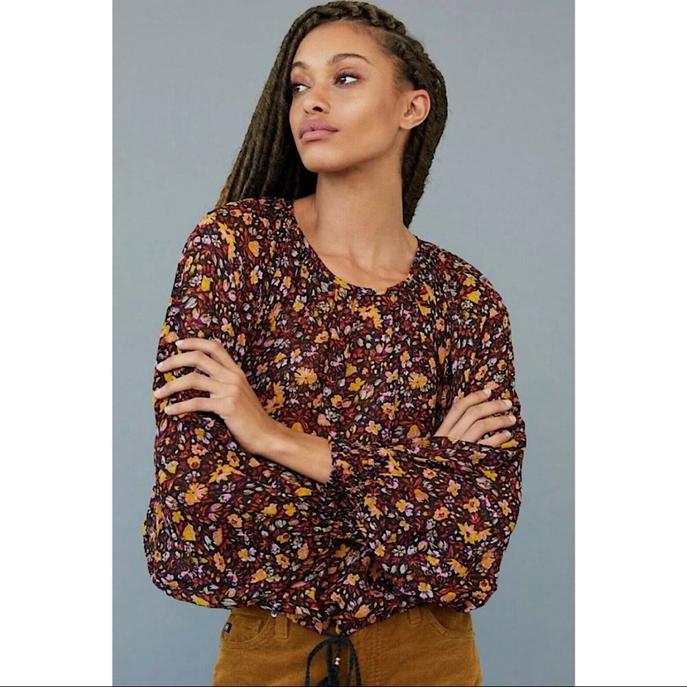 Anthropologie Pauline Balloon-Sleeved Blouse